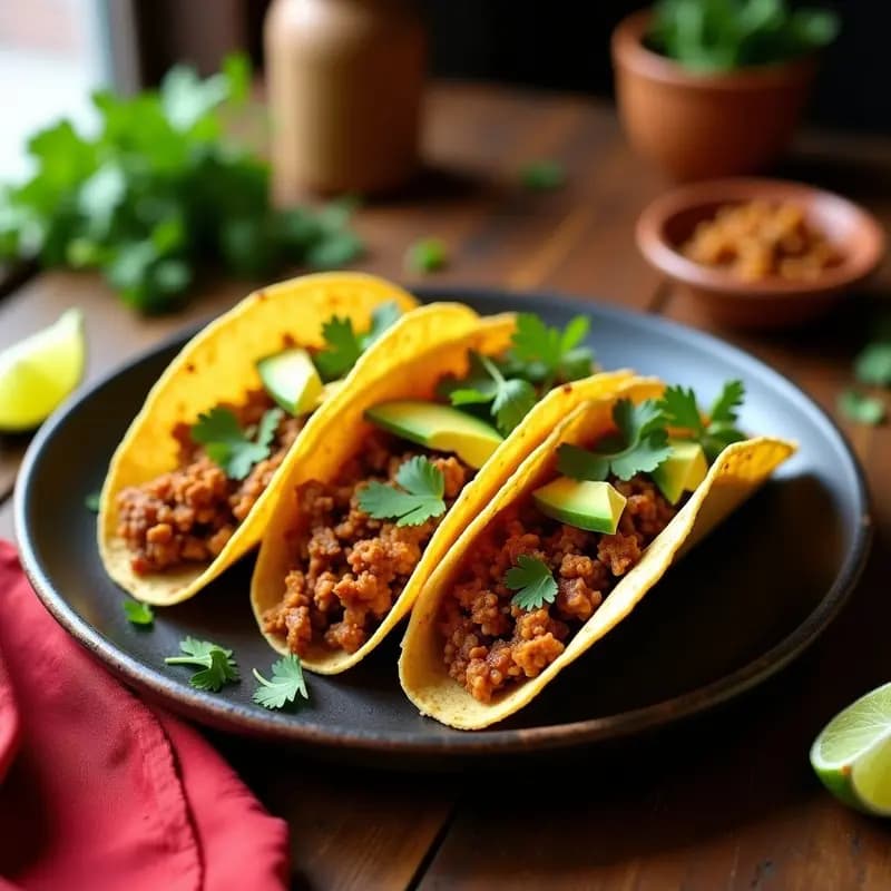 Tacos de Carne Desmenuzada Vegana en Airfryer: Receta Alta en Proteína y Sin Gluten