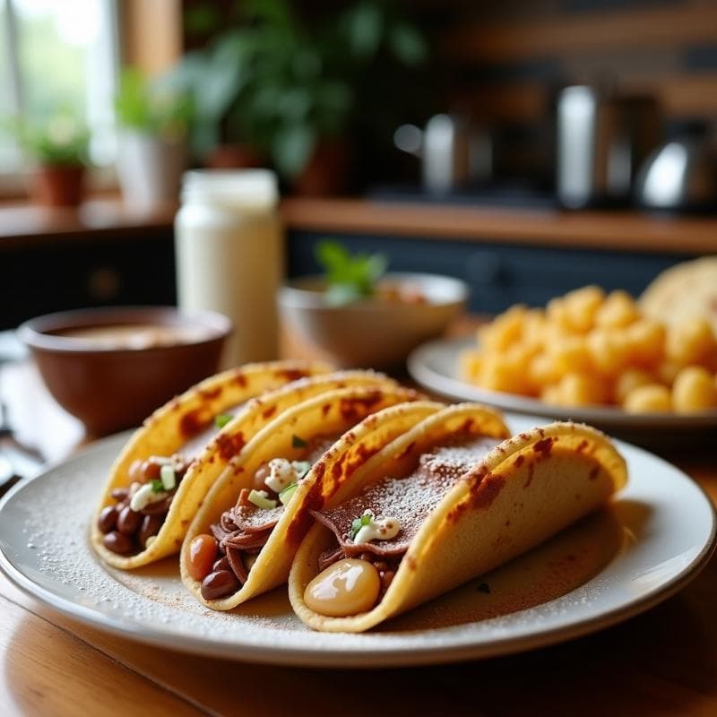 Tacos Dorados de Café con Espuma de Canela: Receta Innovadora y Energizante en 15 Minutos