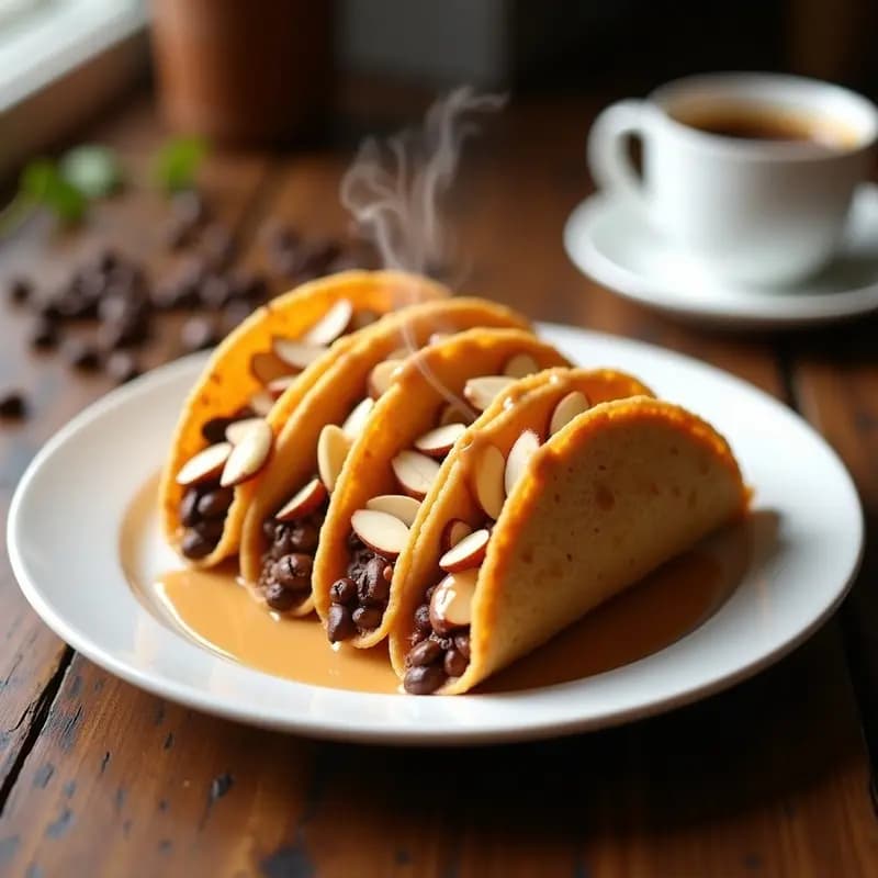 Tacos Dorados de Café con Proteína: Postre Energético Sin Horno