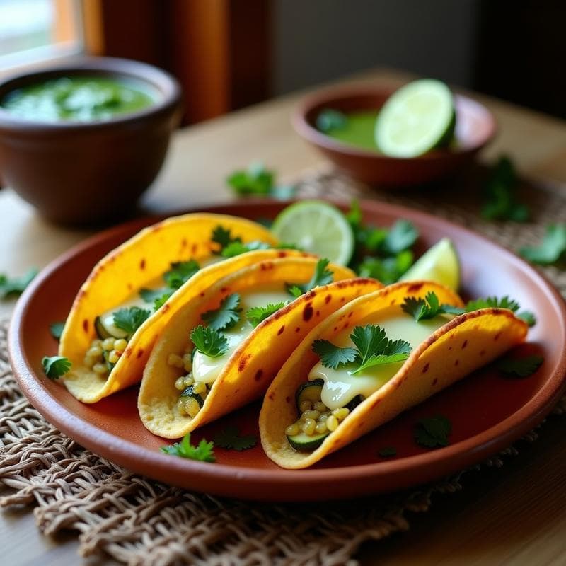 Tacos Dorados de Calabacita y Queso Oaxaca: Receta Rápida en Airfryer sin Freír