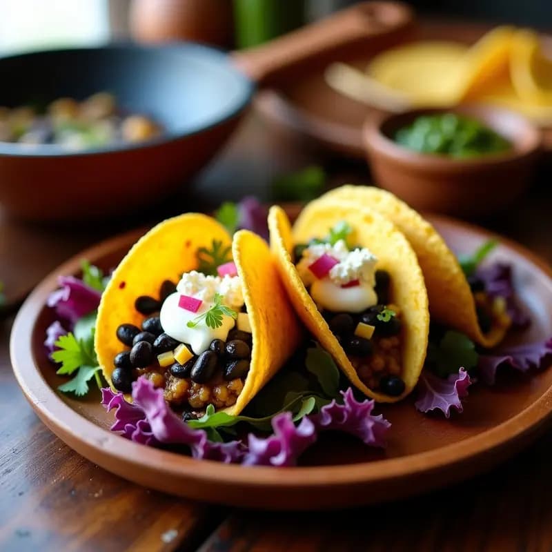 Tacos Dorados de Calabaza Negra y Frijol: Receta Mexicana Crujiente y Sin Gluten