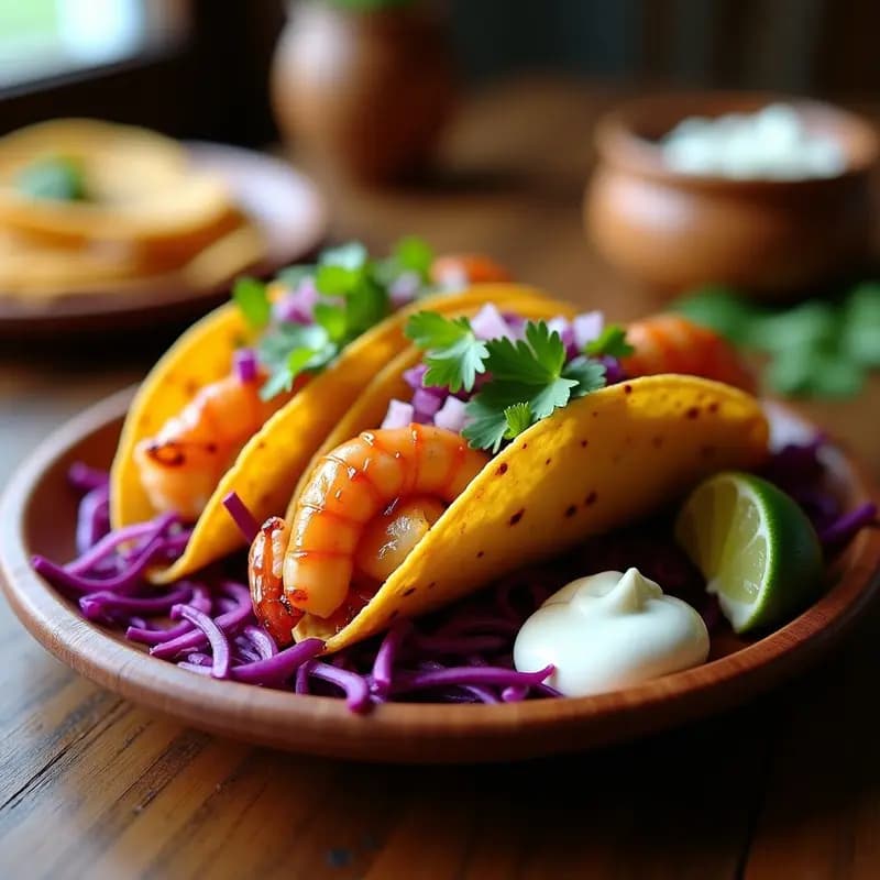 Tacos Dorados de Camarones Ahumados con Glaseado de Agave: Receta Gourmet en 30 Minutos