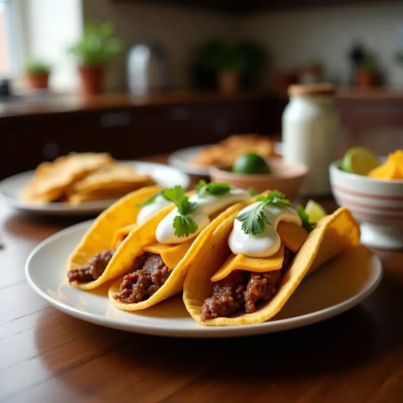 Tacos Dorados de Carne Desmenuzada con Queso y Crema Agria: Receta Mexicana Crujiente