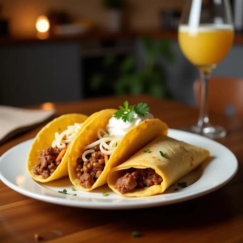 Tacos Dorados de Carne Molida con Queso Fundido y Crema Ácida: La Versión más Indulgente