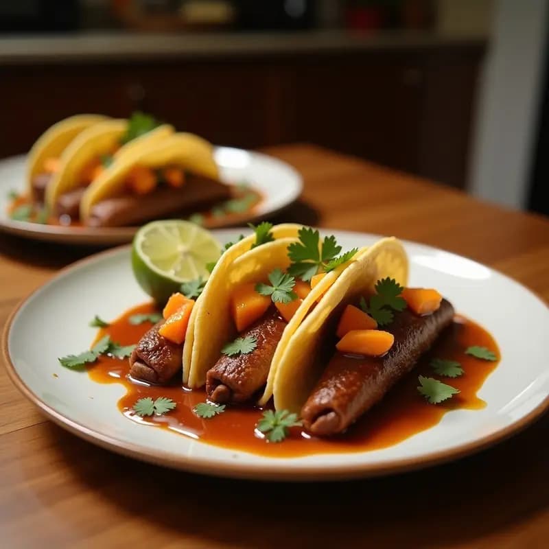 Tacos Dorados de Chocolate y Plátano con Salsa de Caramelo Salado: Postre Mexicano Revolucionario