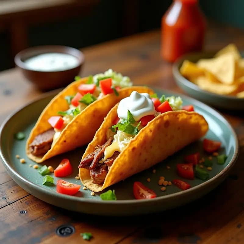 Tacos Dorados de Costilla de Cerdo Desmenuzada con Queso Oaxaca y Crema Ácida: Receta para Adictos al Crunch