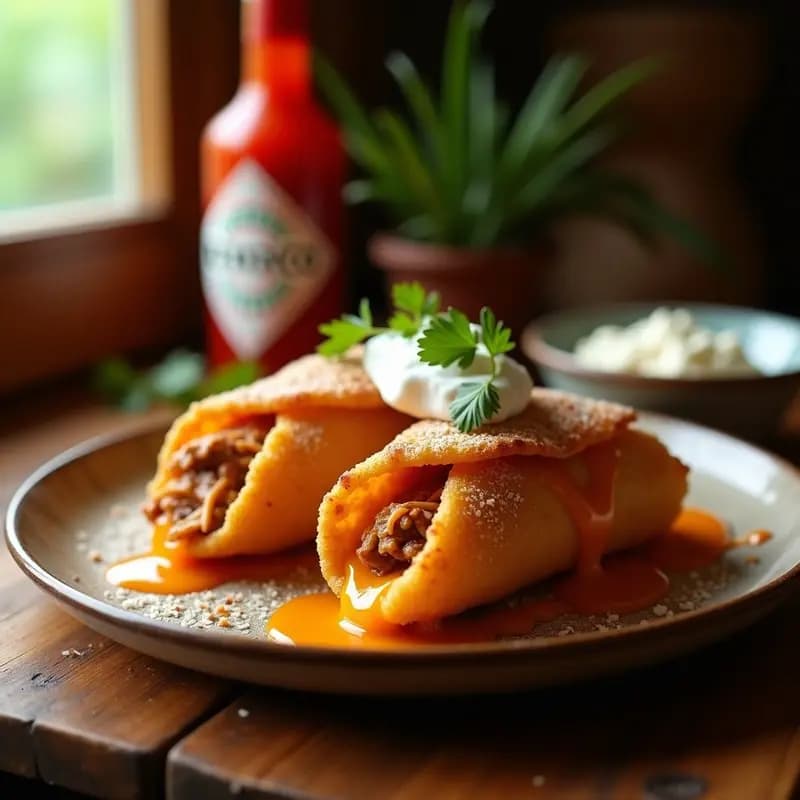 Tacos Dorados Rellenos de Costilla Desmenuzada y Queso Fundido: Receta Mexicana de Fritura Perfecta