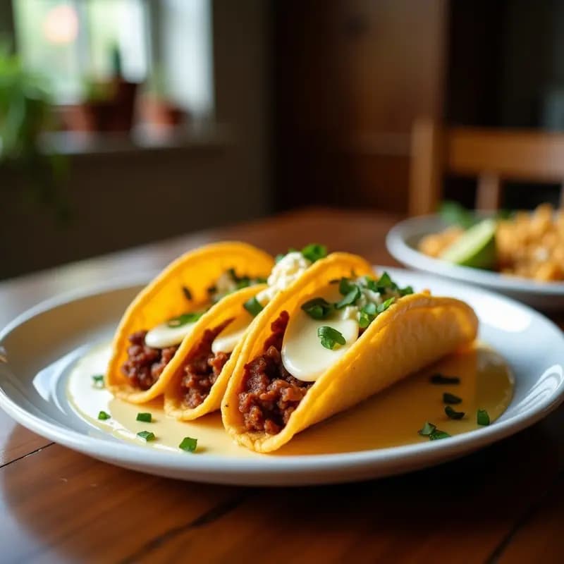 Tacos Dorados Rellenos de Costillas Desmenuzadas y Queso Monterey Jack: Receta Mexicana para Antojos