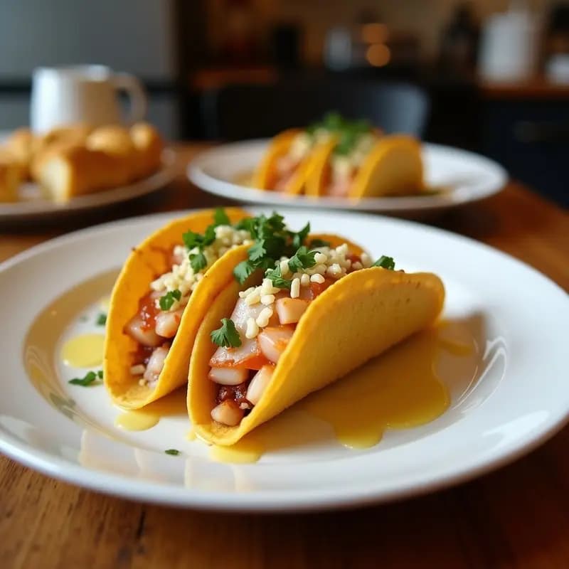 Tacos Dorados de Camarón y Jarabe de Hibisco: Receta Fácil con Toque Gourmet en 25 Minutos
