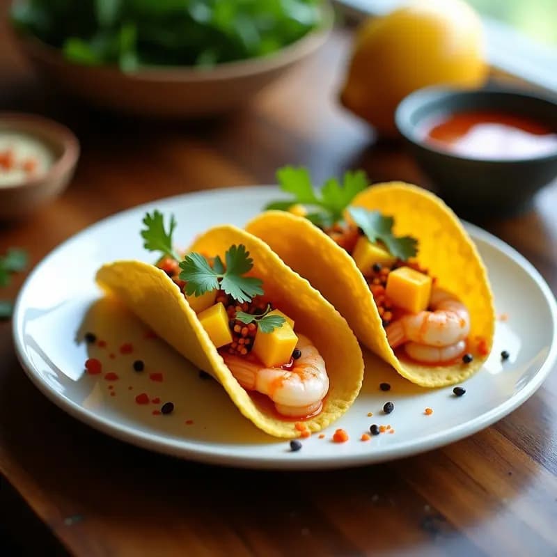Tacos Dorados de Hongkong con Relleno de Camarones y Mango: Receta Mexicana-Asiática Crujiente