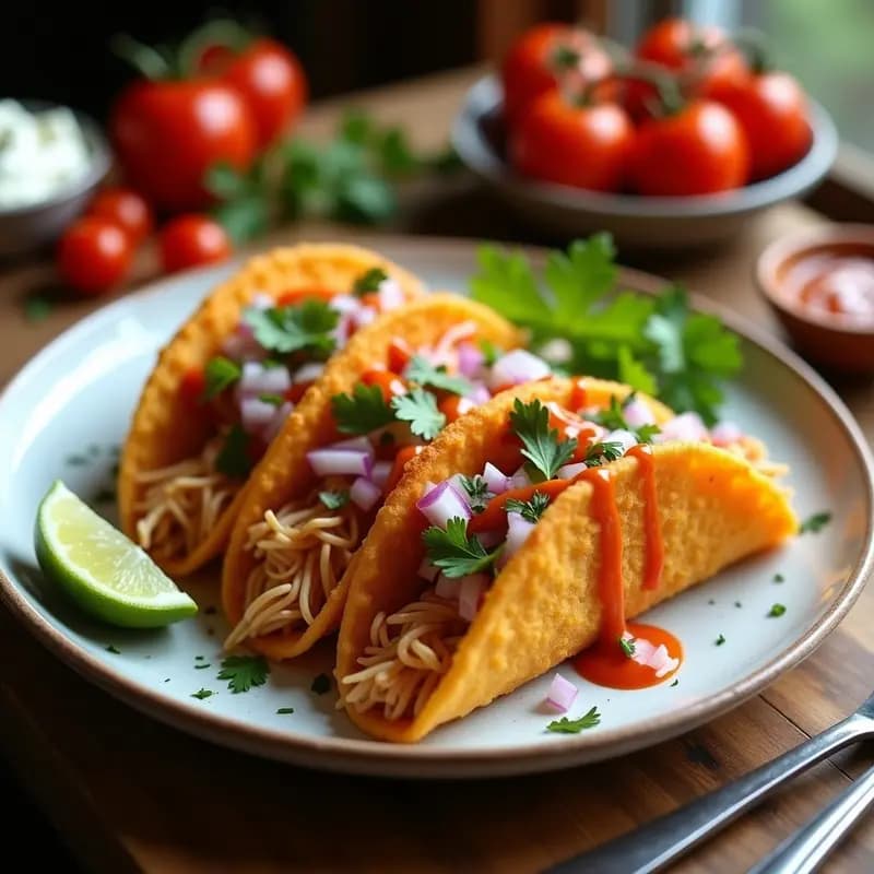 Tacos Dorados de Jaiba Rellenos: Receta Mexicana con Salsa de Chipotle en 30 Minutos