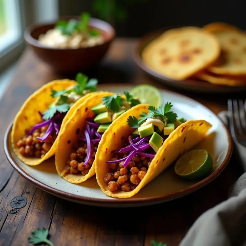 Tacos Dorados de Lentejas y Jackfruit: Receta Vegana Crujiente en Airfryer