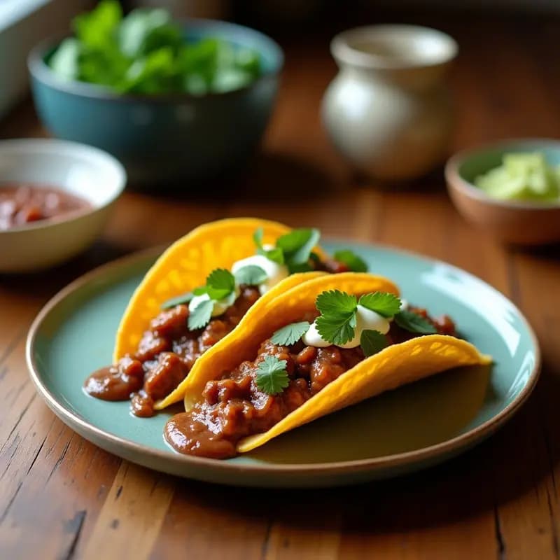 Tacos Dorados con Mole Negro Vegano: Receta Rápida y Sin Lácteos en Airfryer