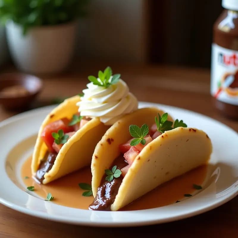 Tacos Dorados Rellenos de Nutella y Plátano con Helado de Fresa: Postre Mexicano Revolucionario