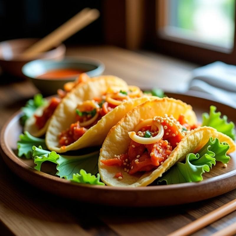 Tacos Dorados de Onggi con Kimchi: Receta Coreana de Fermentación Tradicional en Airfryer