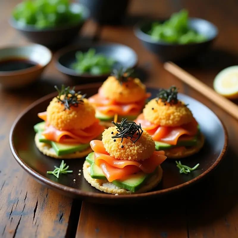 Tacos Dorados de Onigiri con Salmón Ahumado: Receta Fusion Japonesa en 15 Minutos