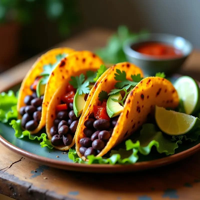 Tacos Dorados de Poroto Negro: Receta en Airfryer Sin Freír y Alta en Proteína