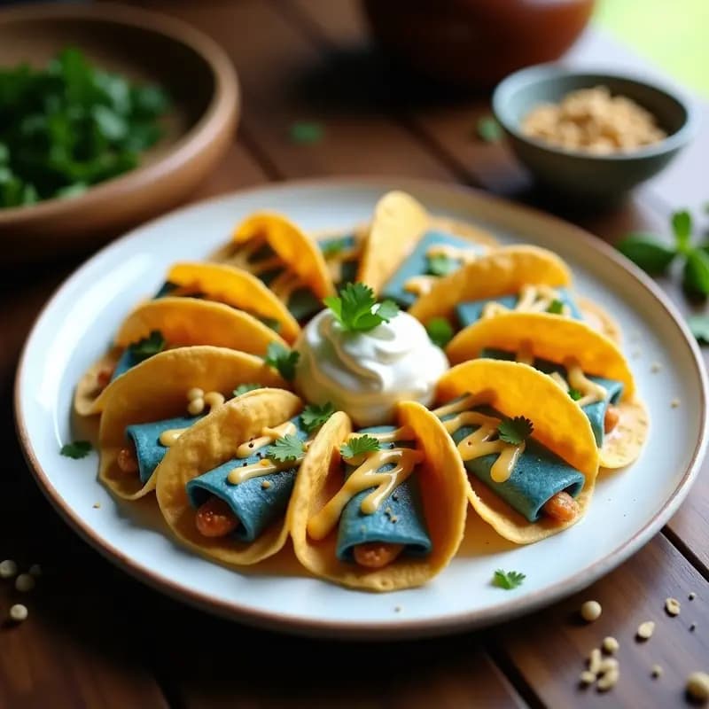 Tacos Dorados de Queso Azul: Receta Mexicana Crujiente con Figuras de Miel
