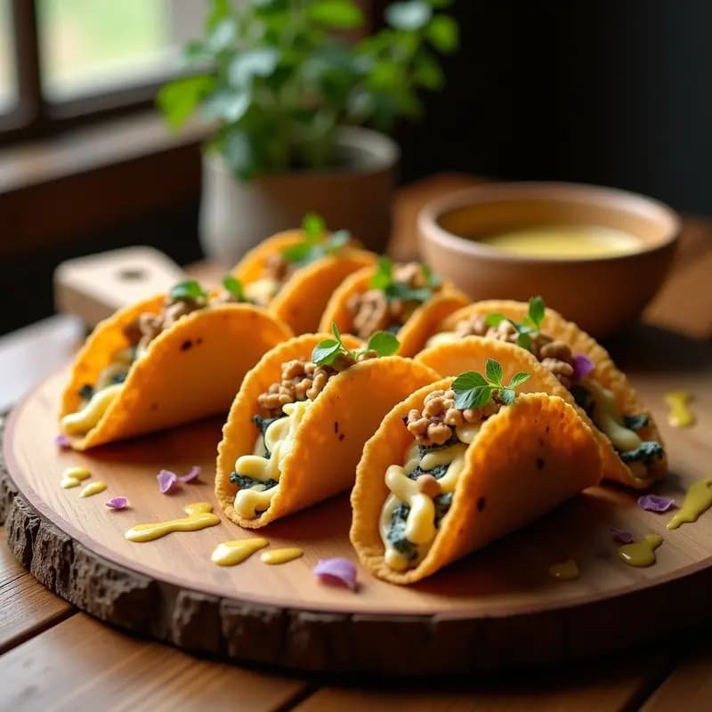 Tacos Dorados de Queso Azul Ongi Etorri: Receta Vasca de Autor en 25 Minutos