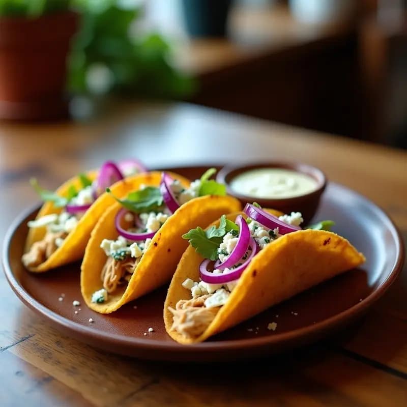 Tacos Dorados al Horno con Queso Azul y Salsa Picante: Receta Crujiente y Gourmet
