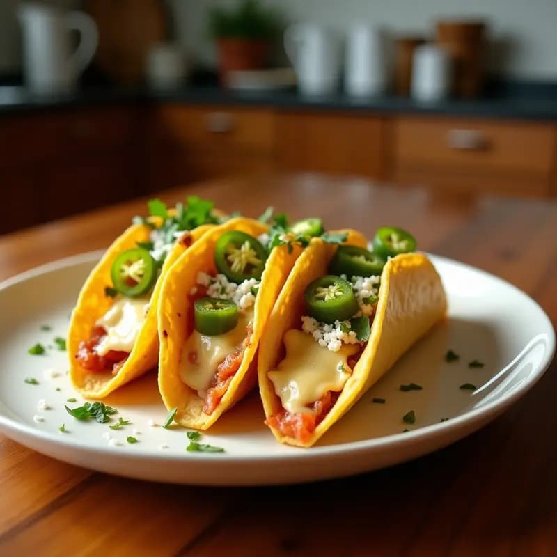 Tacos Dorados de Queso y Jalapeños con Salsa Ranch: Aperitivo Picante y Crujiente