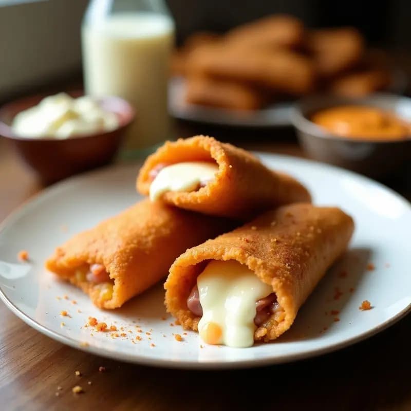 Tacos Dorados de Queso Mozzarella y Jamón Serrano: Receta de Comida Basura Fusión Mexicano-Española