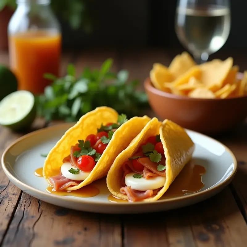 Tacos Dorados de Queso Mozzarella y Jamón York con Salsa de Mostaza y Miel: Receta Fácil y Adictiva