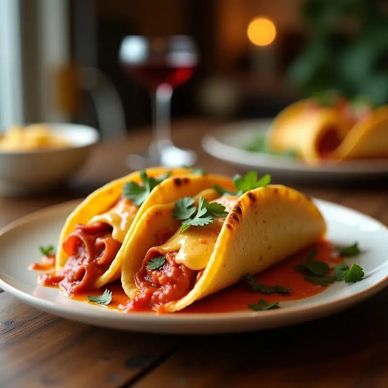 Tacos Dorados de Queso Mozzarella y Pepperoni: Fusión Italiana-Mexicana Irresistible