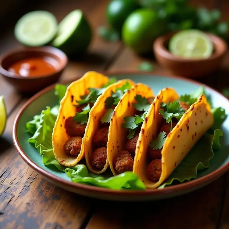 Tacos Dorados Veganos: Receta Rápida con Hongos Portobello y Especias Ahumadas