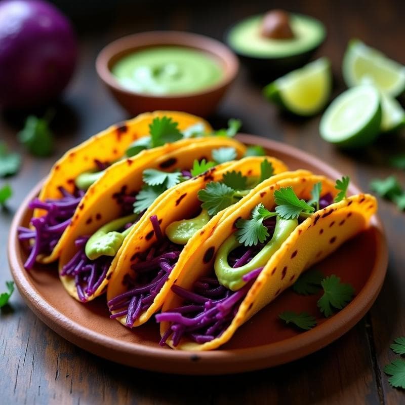 Tacos Dorados de Repollo Morado: Receta Vegana en Airfryer Sin Aceite en 15 Minutos