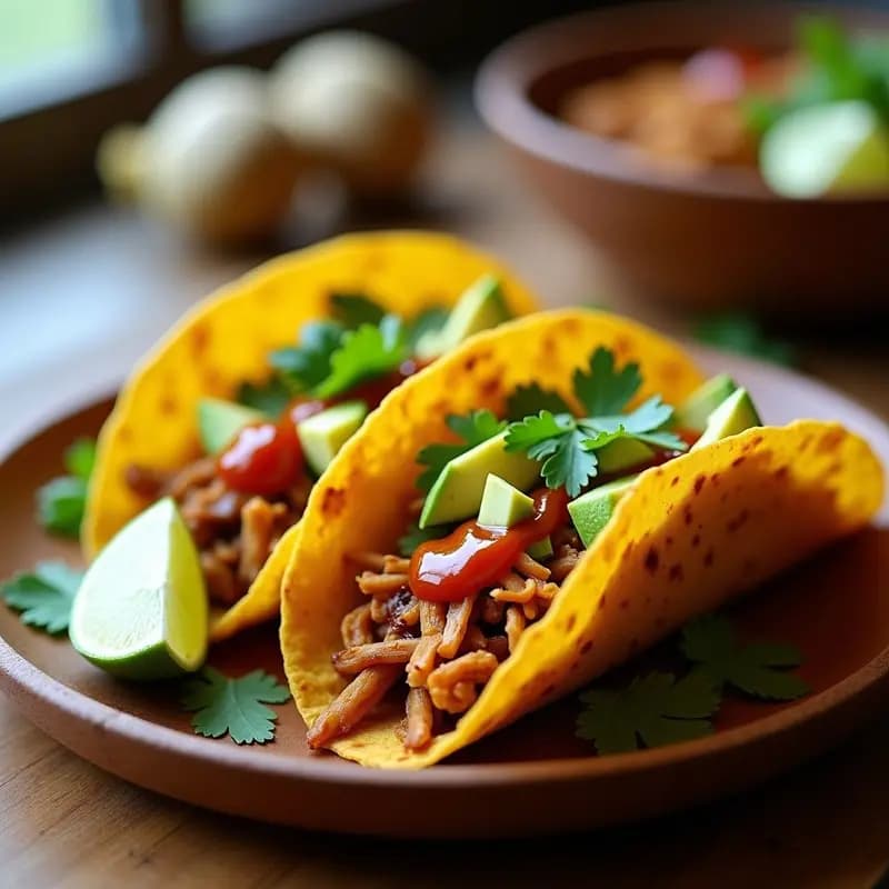 Tacos Dorados Veganos: Relleno de Hongos y Jackfruit Crujiente en 30 Minutos