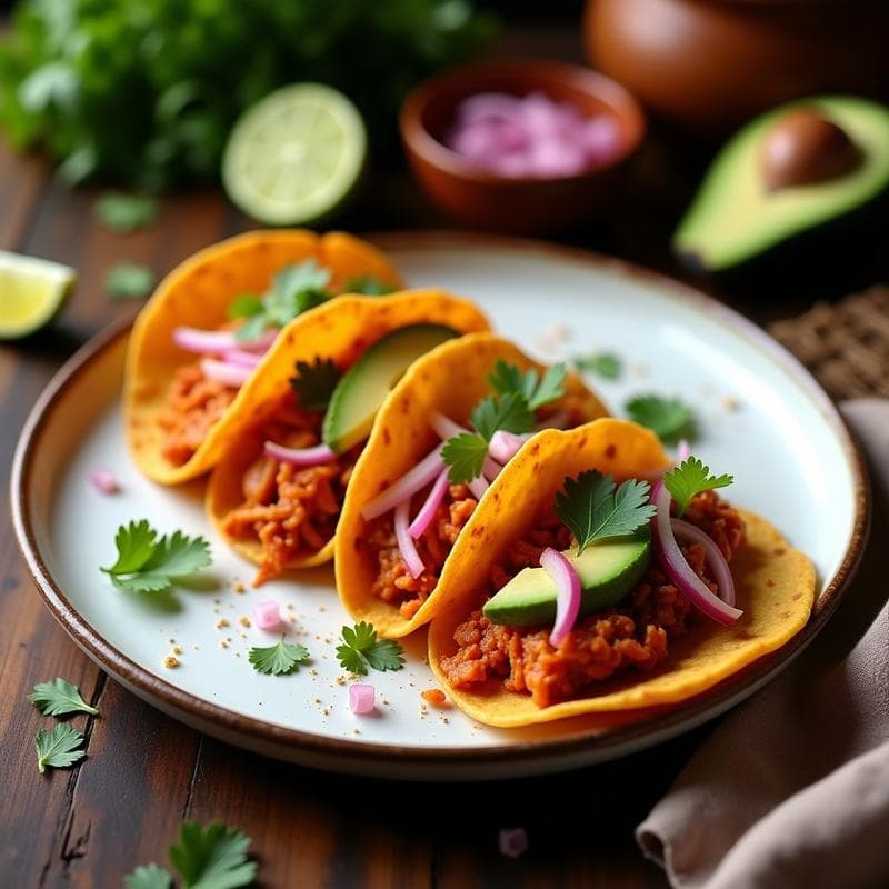 Tacos Dorados Veganos de Jackfruit Pibil: Receta Fácil y Sin Gluten con Toque Yucateco