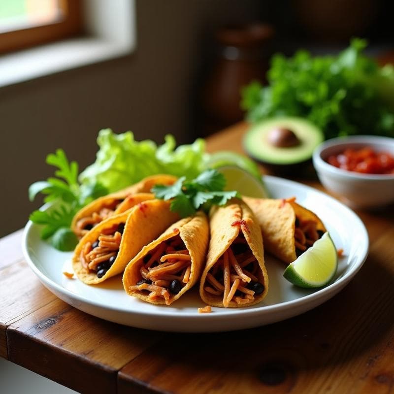 Tacos Dorados Veganos en Olla Express: Receta Rápida y Crujiente en 20 Minutos