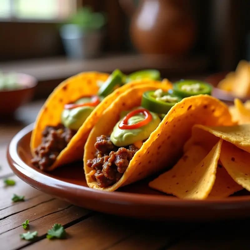 Tacos de Doritos con Carne Picada, Queso Nacho y Guacamole: El Snack que se Convierte en Cena