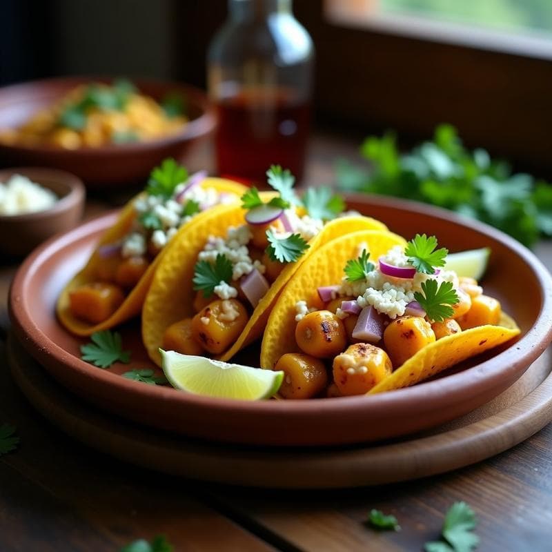 Tacos de Elote Asado con Mayonesa de Chipotle: Receta Mexicana Vegetariana en Airfryer