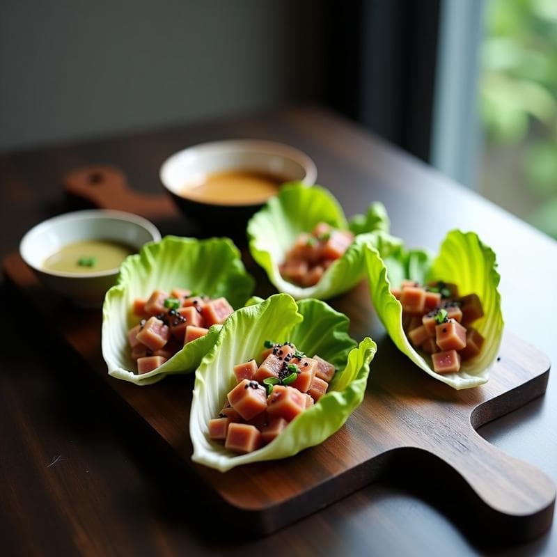 Tacos de Endibias con Relleno de Atún y Salsa de Wasabi: Receta Fusion Japonesa-Sin Gluten