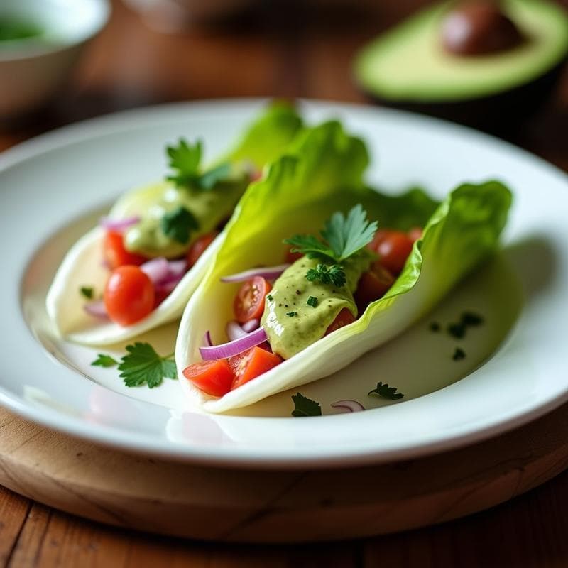 Tacos de Endivias Rellenos de Atún y Salsa de Aguacate: Entrante Francés Viral con Toque Mexicano