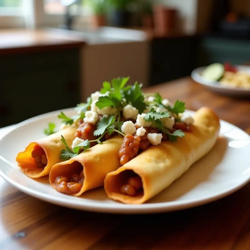 Tacos de Flautas de Plátano Macho con Carnita de Jackfruit: Receta Vegana Crudivegana en 25 Minutos