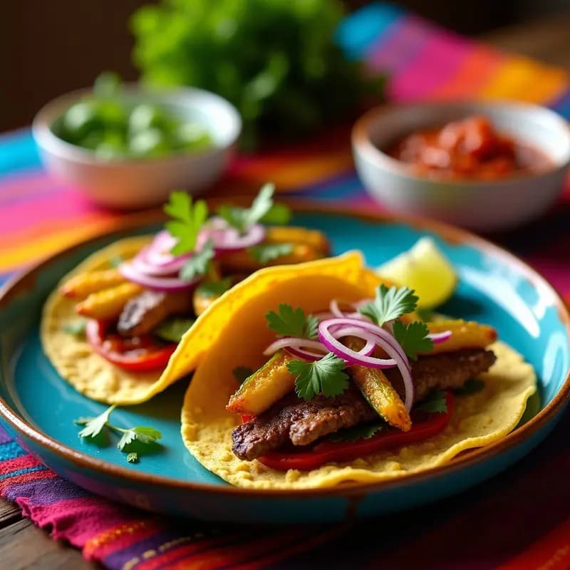 Tacos de flor de calabacín y carne de res en escabeche: receta mexicana en airfryer