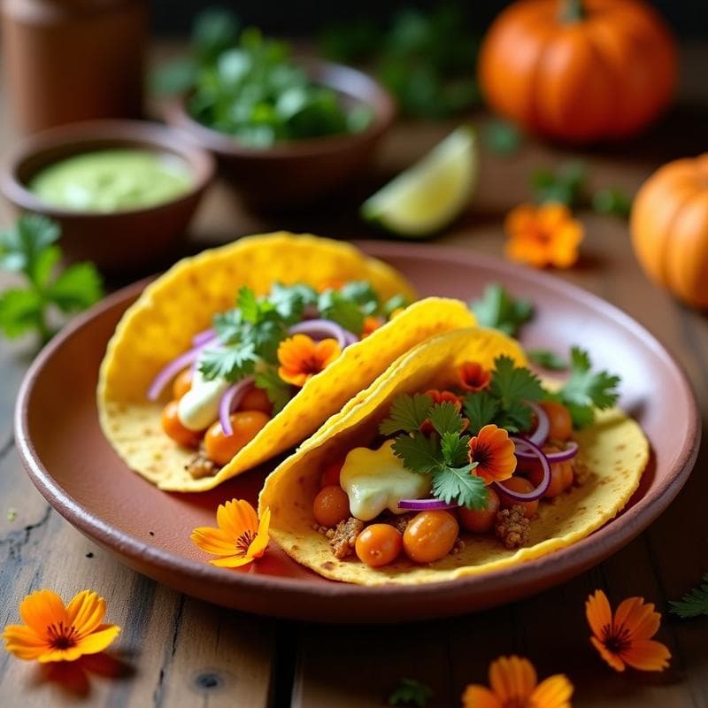 Tacos de Flor de Calabaza y Queso de Cáscara de Huevo: Receta Mexicana Vegana