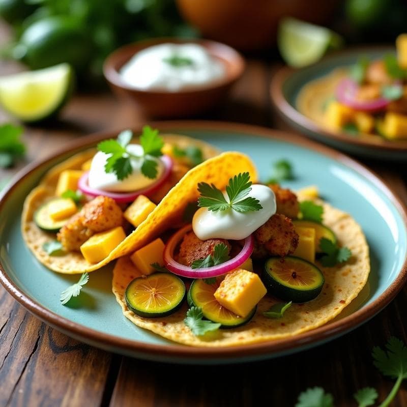 Tacos de Flor de Calabaza y Queso PANEER: Receta Mexicana en Sartén Antiadherente