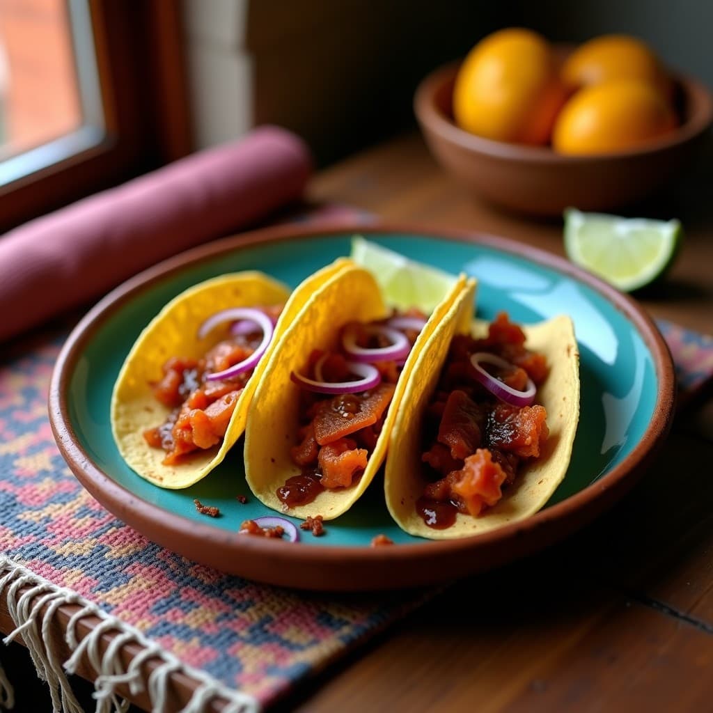 Tacos de Flor de Cempasúchil y Chinicuil: Receta Prehispánica Mexicana con Salsa de Chile Pasilla