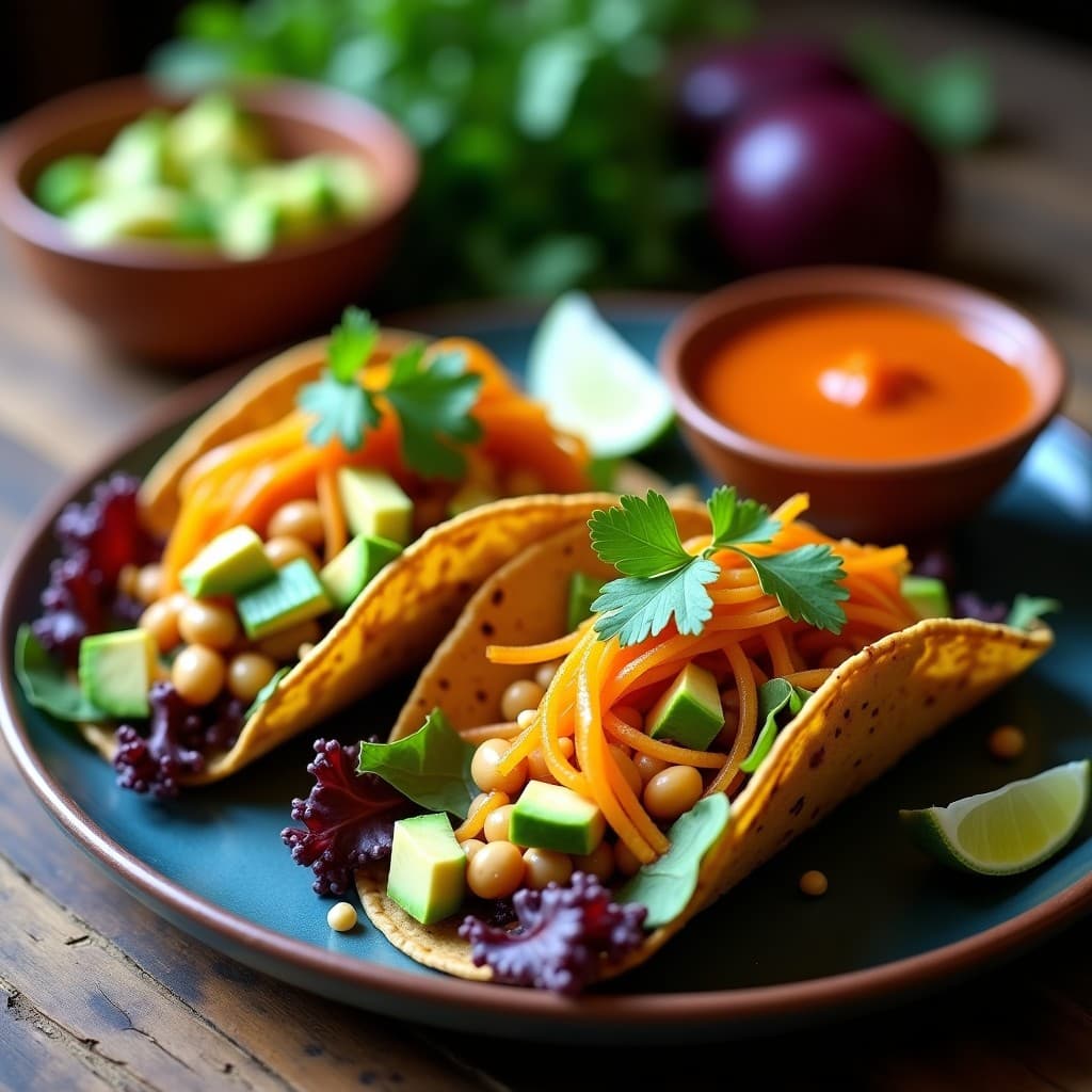 Tacos de Flor de Jabón (Yuca) con Frijoles Mung y Salsa de Tamarillo: Receta Colombiana Vegana y Crudivegana