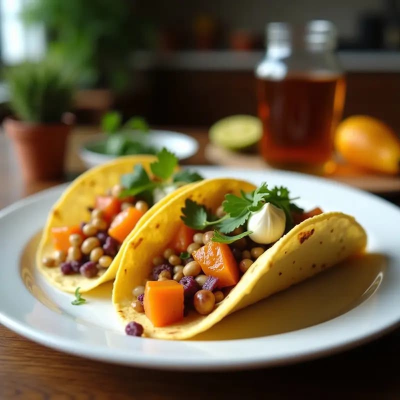 Tacos de Flores de Calabacín Rellenas de Queso de Macadamia y Miel de Agave: Entrante Vegano Gourmet