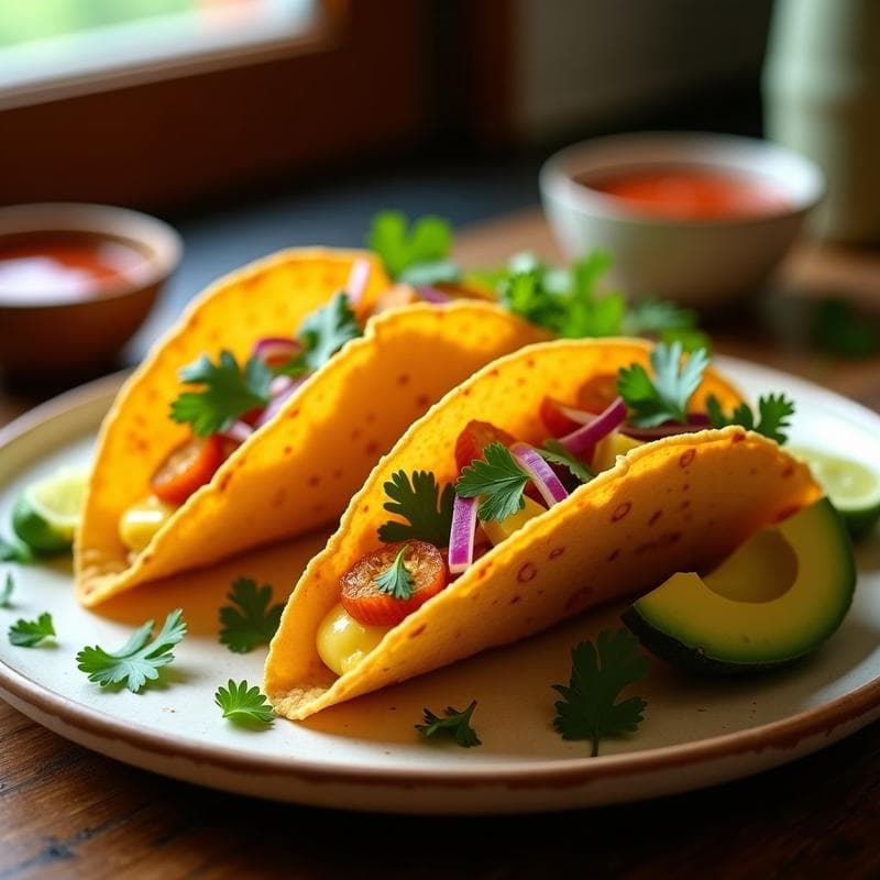 Tacos de Flores de Calabaza y Queso de Cacahuete: Receta Mexicana Vegana con Toque Crujiente