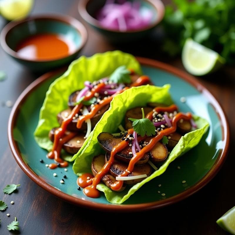 Tacos de southeast asiático con lechuga butter y salsa de tamarindo: Receta Fusión Tailandesa-Mexicana en 20 Minutos