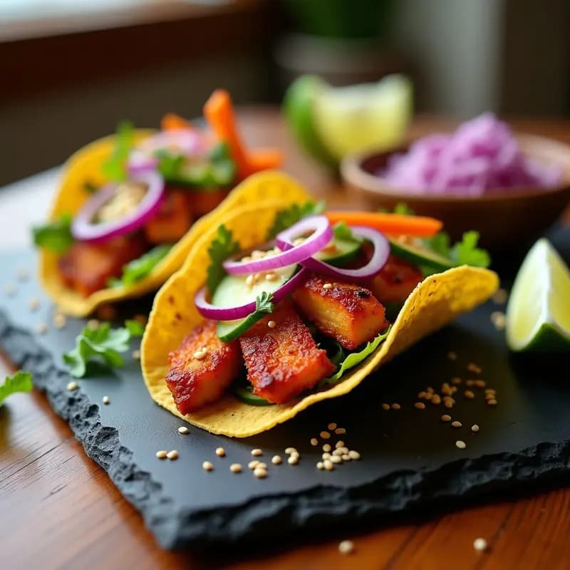 Tacos Coreanos de Pollo Gochujang: Receta Crujiente y Picante en 25 Minutos