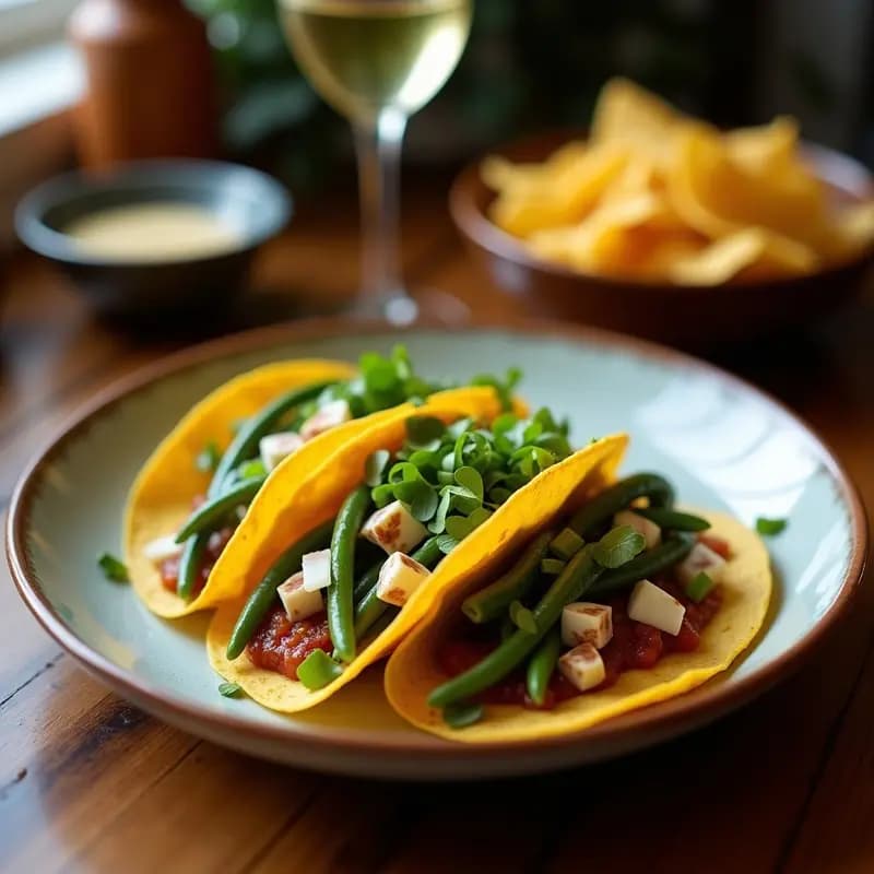 Tacos de Gongora y Nopales con Salsa Macha: Receta Mexicana Alta en Fibra y Proteína