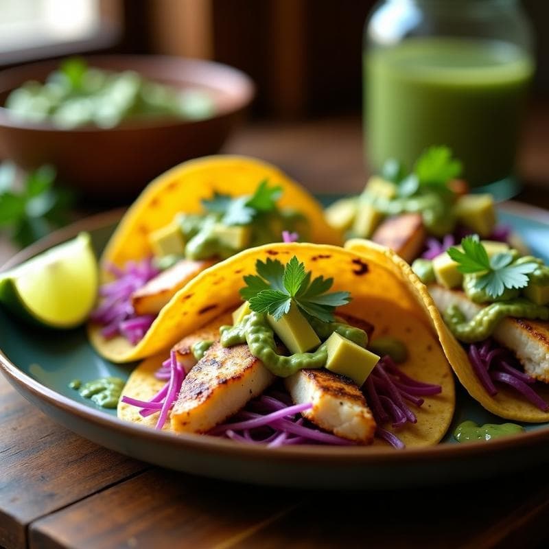 Tacos de Pescado a la Parrilla con Mojo Verde: Receta Rápida con Sabores Mexicanos Auténticos