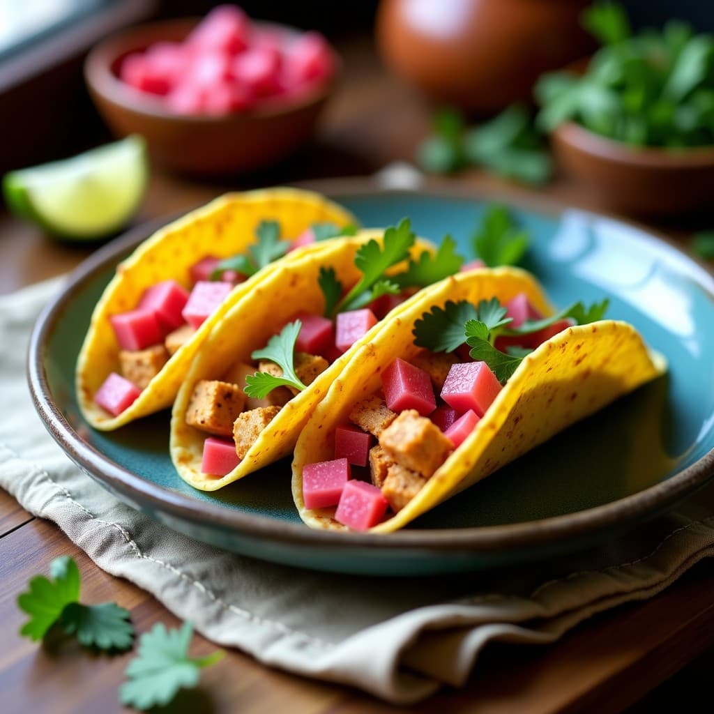 Tacos de Pulpa de Guayaba y Tofu Desmenuzado: Receta Vegana con Toque Mexicano